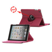 360 Degree Rotating PU Leather Case Cover Stand til iPad Mini - Rose