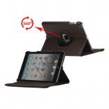 360 Degree Rotating PU Leather Case Cover Stand til iPad Mini - Brun
