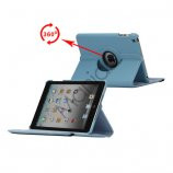 360 Degree Rotating PU Leather Case Cover Stand til iPad Mini - Baby Blå