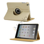 Drejes 360 grader, Folio PU Læder Stand Case Cover til iPad Mini - Beige
