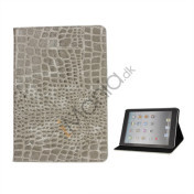 Crocodile Læder Case Cover Stand til iPad Mini - Grå