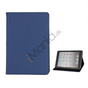 Litchi Folio Lædertaske Cover med Stand til iPad Mini - Blå
