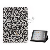 Leopard Skin PU Læder Taske Stand the iPad Mini - Hvid