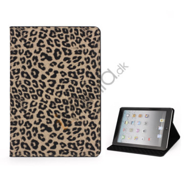 Leopard Skin PU Læder Taske Stand the iPad Mini - Light Brun