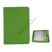 Lychee Skin PU Læder Stand Case Cover til iPad Mini - Grøn