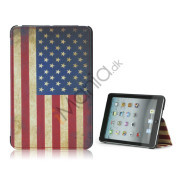 Vintage American National Flag iPad Mini Lædertaske med stativ