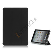 Smart Cover Leather Case Fold Magnetic Stand Holder til iPad Mini - Sort