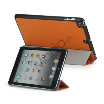 Slim PU Læder Case Cover med Wake Sleep Stand til iPad Mini - Orange