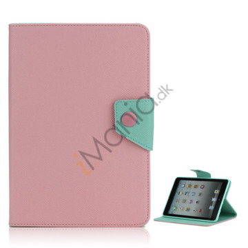Magnetic Folio Mønstret Læder Stand Case Cover til iPad Mini - Pink