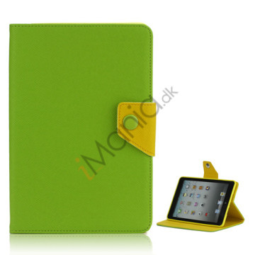 Magnetic Folio Mønstret Leather Stand Case Cover til iPad Mini - Grøn