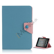 Magnetic Folio Mønstret Leather Stand Case Cover til iPad Mini - Baby Blå