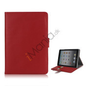 iPad Mini Smart Cover Magnetic Stand PU Lychee Leather Case - Rød