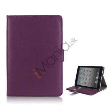 iPad Mini Smart Cover Magnetic Stand PU Lychee Leather Case - Dark Lilla
