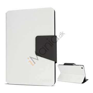 Magnetiske Smart Folio Læder Card Slots Stand Case Cover til iPad Mini - Hvid