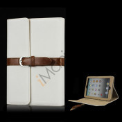 Bæltespænde Wake Sleep Funktion Stand Læder Cover til iPad Mini - Beige