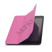 Slim Tri-fold Single Front Læder Stand Smart Cover Case til iPad Mini - Pink