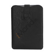Slim Sleeve Pouch Lædertaske med trækflig til iPad Mini - Sort