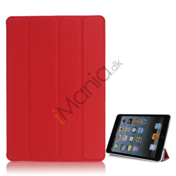 Ny Excellent Spider PU Læder Smart Cover Case Stand the iPad Mini - Rød