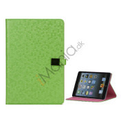 Fodbold Grain PU Læder Card Stand Case Cover til iPad Mini - Grøn
