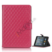 Gorgeous Rhombus Design Folio Standby Lædertaske til iPad Mini - Rose