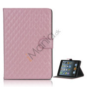 Gorgeous Rhombus Design Folio Standby Lædertaske til iPad Mini - Pink