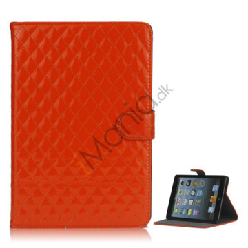 Gorgeous Rhombus Design Folio Standby Lædertaske til iPad Mini - Orange