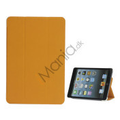Smart Varmeafgivelse Design Folio Læder Stand Case til iPad Mini - Hvid / Orange