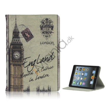 Retro Vintage London Big Ben Folio Lædertaske Cover til iPad Mini