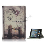 Retro Stamp London Bridge Pattern Læder Beskyttende Case til iPad Mini