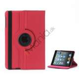 360 graders roterende Stand Fabric Folio Case til iPad Mini - Rød