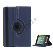 360 graders roterende Stand Fabric Folio Case til iPad Mini - Mørkeblå