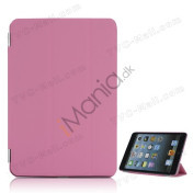 Tri-Fold PU Læder Cover Med Stand Aftagelig Companion Case til iPad Mini - Pink