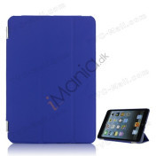 Tri-Fold PU Læder Cover Med Stand Aftagelig Companion Case til iPad Mini - Mørkeblå