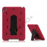 2 i 1 Build-in Stand Silikone og plast Assembly Case Cover til iPad Mini - Sort / Rød