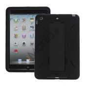 Rugged Samlet Silicone & Plastic Combo Case med Stand til iPad Mini - Sort