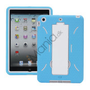 Rugged Samlet Silicone & Plastic Combo Case med Stand til iPad Mini - Hvid / Baby Blå
