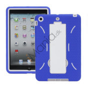 Rugged Samlet Silicone & Plastic Combo Case med Stand til iPad Mini - Hvid / Mørkeblå