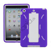 Rugged Samlet Silicone & Plastic Combo Case med Stand til iPad Mini - Hvid / Lilla