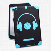 Nillkin glad musik Headphone Style Plastic & Silikone Combo Taske til iPad Mini - Blå / Sort