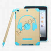 Nillkin glad musik Headphone Style Plastic & Silikone Combo Taske til iPad Mini - Blå / Khaki