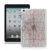 Rød Line Hard Plastic Cover til iPad Mini - Hvid