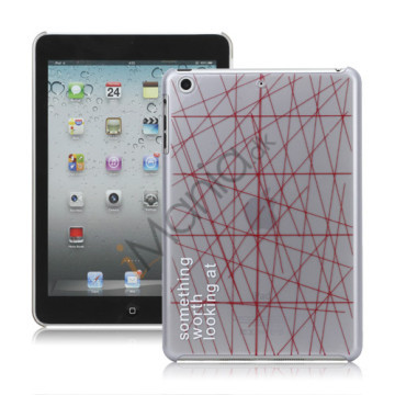 Rød Line Hard Plastic Cover til iPad Mini - Grå