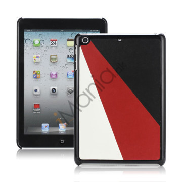 Colorful Triplex Leather Coated Hard Case Accessories til iPad Mini - Sort / Rød / Hvid