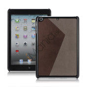 Two-color Leather Coated Hard Case Accessories til iPad Mini - Grå / Brun