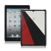 Colorful Triplex Leather Coated Hard Case Accessories til iPad Mini - Hvid / Sort / Rød