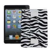 Stilfuld Horisontal Zebra Stripe Læder Coated Hard Case med elastisk håndledsrem til iPad Mini