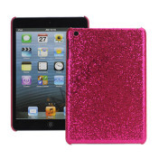Shining Glitter Bling Powder Mesh Coated Hard Case Skin Cover til iPad Mini - Rød