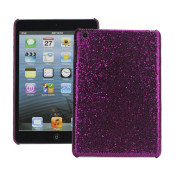 Shining Glitter Bling Powder Mesh Coated Hard Case Skin Cover til iPad Mini - Lilla