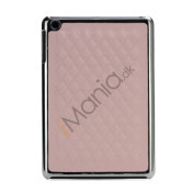 Læder Coated Rhombus Mønstret Snap-On Hard Case til iPad Mini - Pink