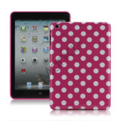 Slim Polka Dots Glossy TPU Gel Case Cover til iPad Mini - Hvid / Rose